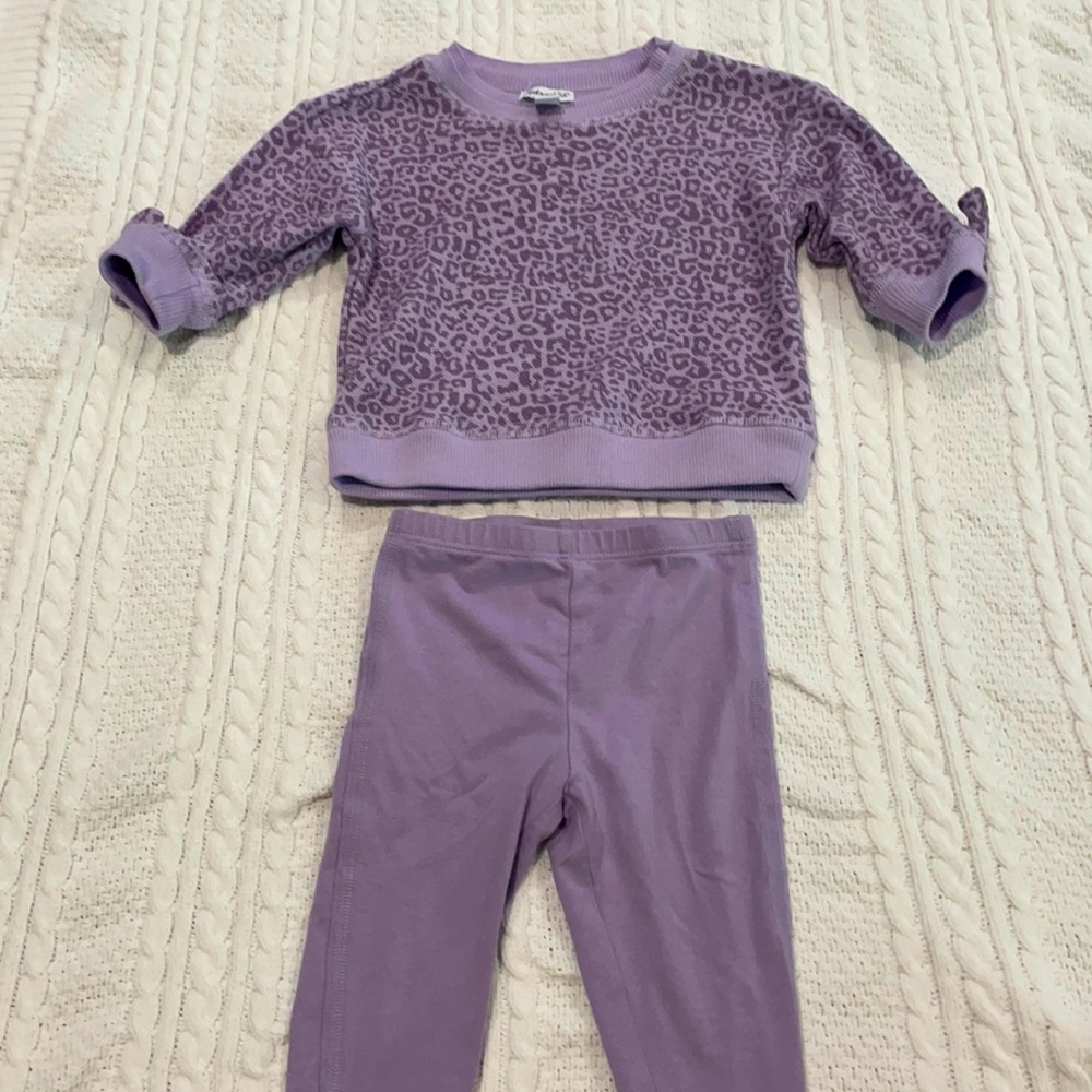 Splendid purple leopard two piece set